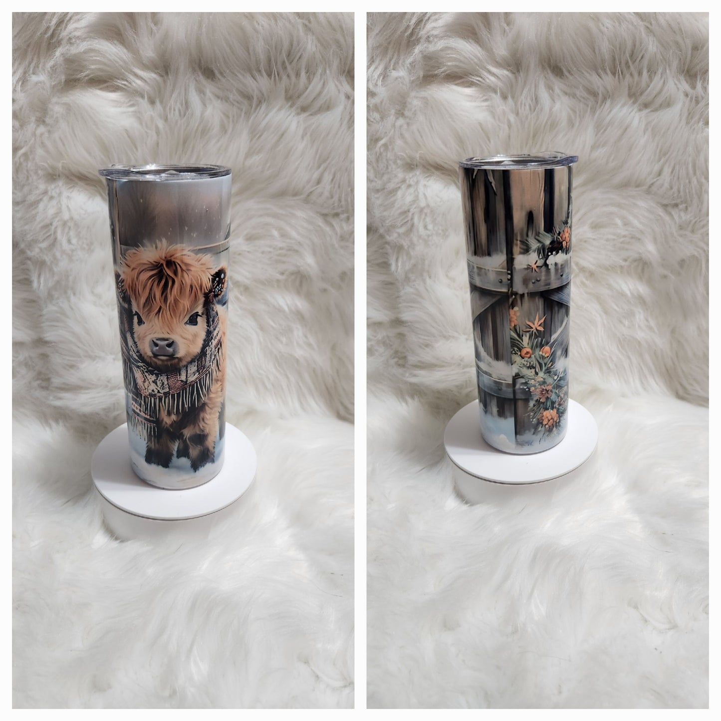 Baby Highland Cow stainless steel tumbler
