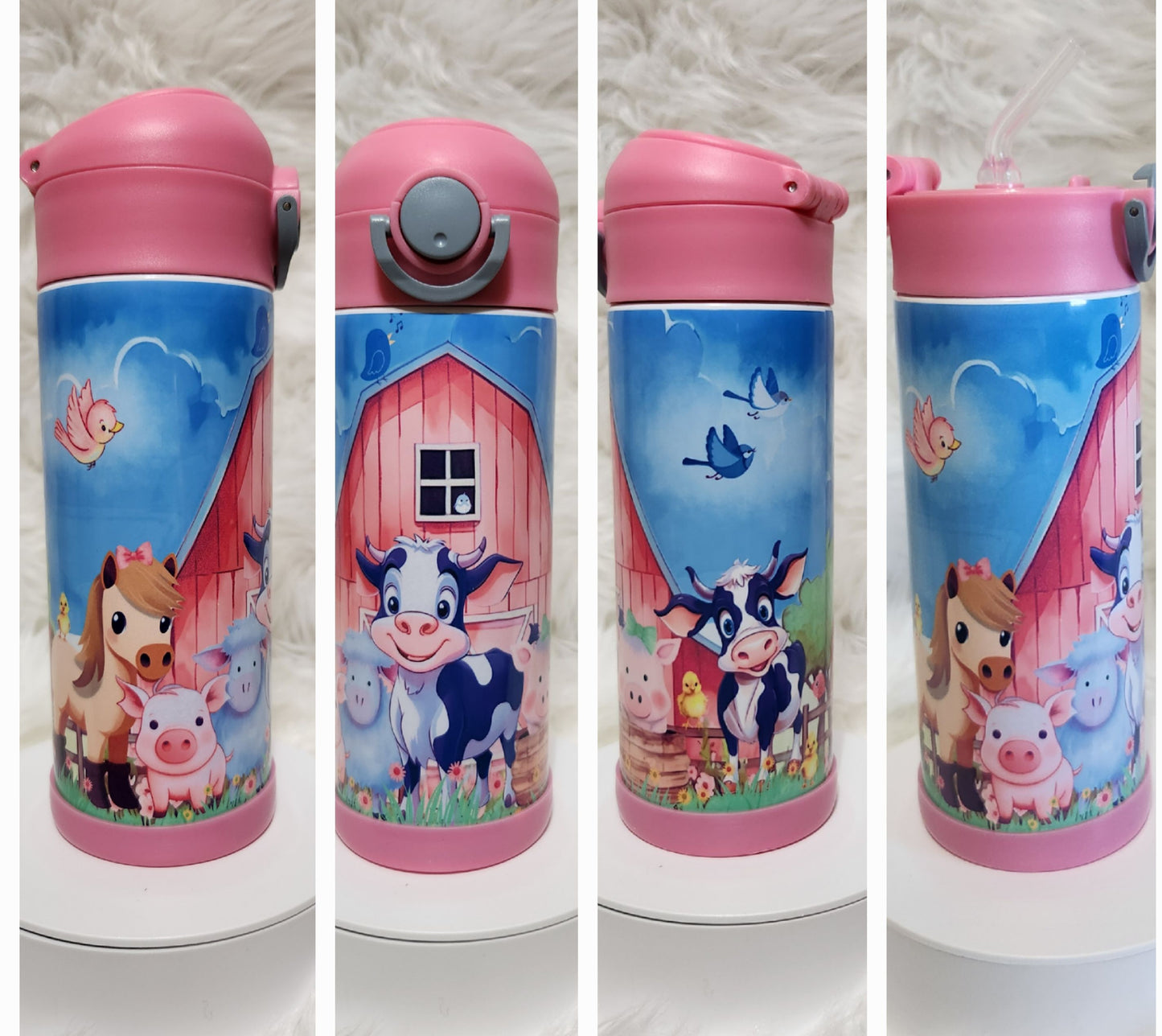 Kids 12oz Barnyard Animals with Straw