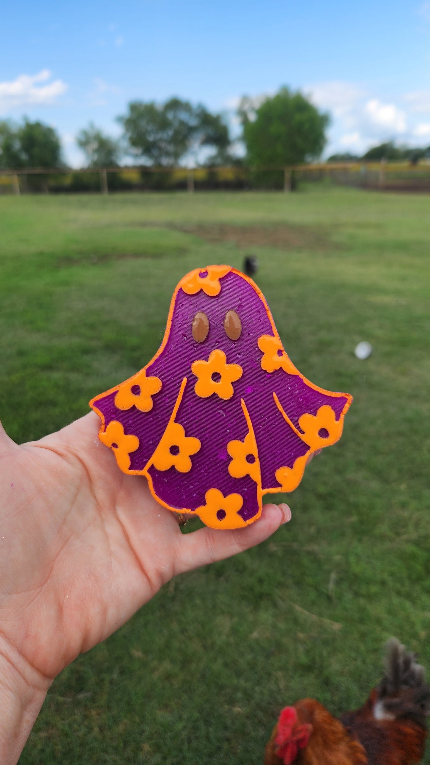 Ghost with flowers silicone mold