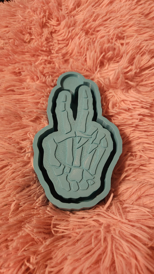 Peace Skelton Sign silicone mold